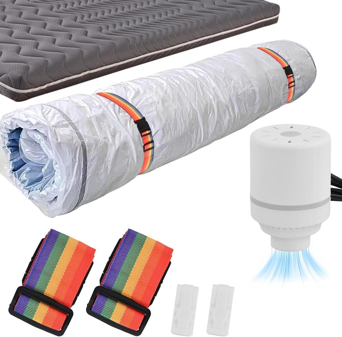 Vacuümzak Matras - Opbergzak - Ruimte Besparen - Inclusief Pomp - 240x130cm - Transparant