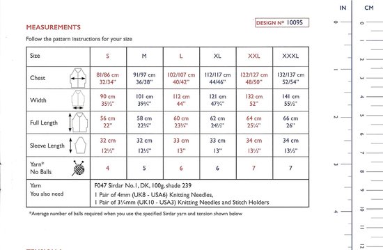 Breipatroon Trui - Breiboekje Instructies - Kleding Maken - Meerdere Maten - 81-137 cm Buste van Merkloos — afbeelding 2