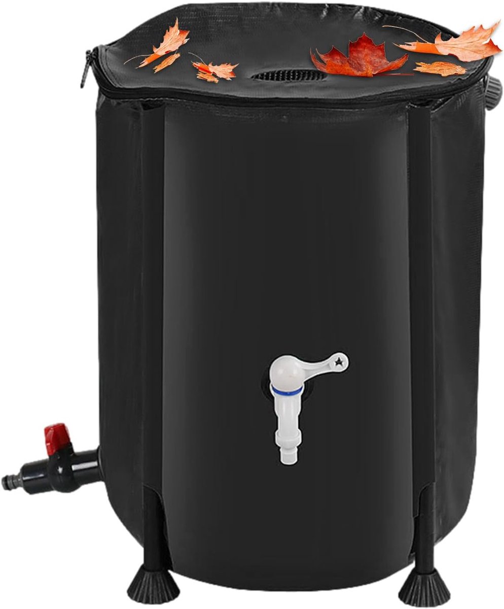 Regenvanger Vat - Wateropvangbak - Duurzaam Tuinieren - Inclusief Kraan - 60x70cm - Zwart