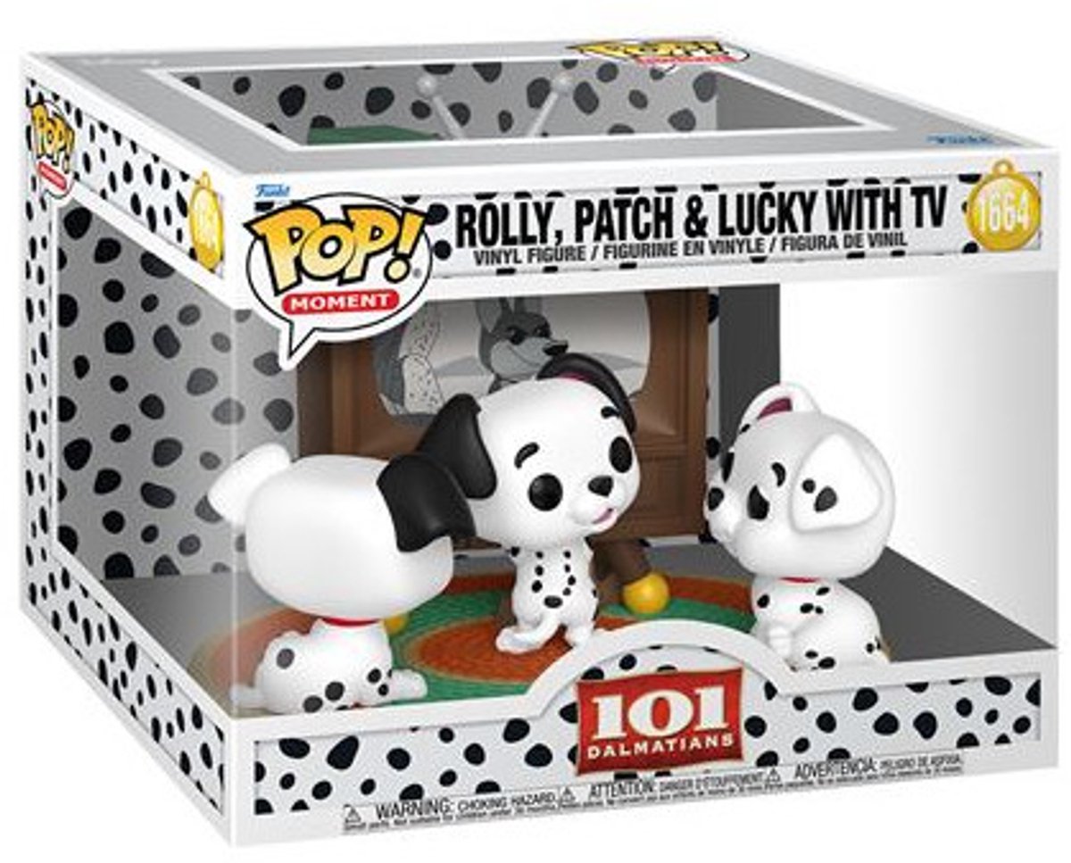 101 Dalmatians Rolly, Patch & Lucky with TV (Pop! Moment) vinylfiguren 1664 Unisex Funko Pop! - Neutraal - Standard