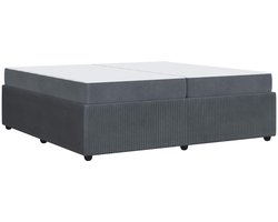 vidaXL - Bedframe - met - matras - Donkergrijs - 200 - x - 200 - cm - Stof