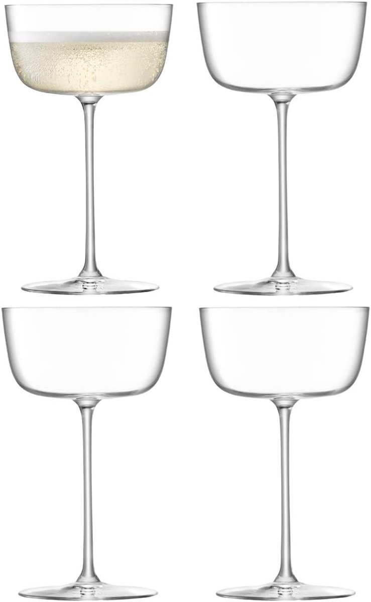 Set van 4 Kristallen Cocktailglazen 240 ml - Vaatwasserbestendig