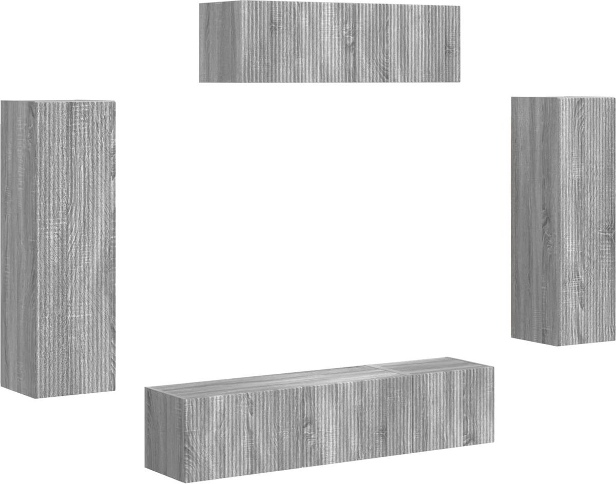 vidaXL - TV - Kast - 5 - pcs - Grijs - Sonoma