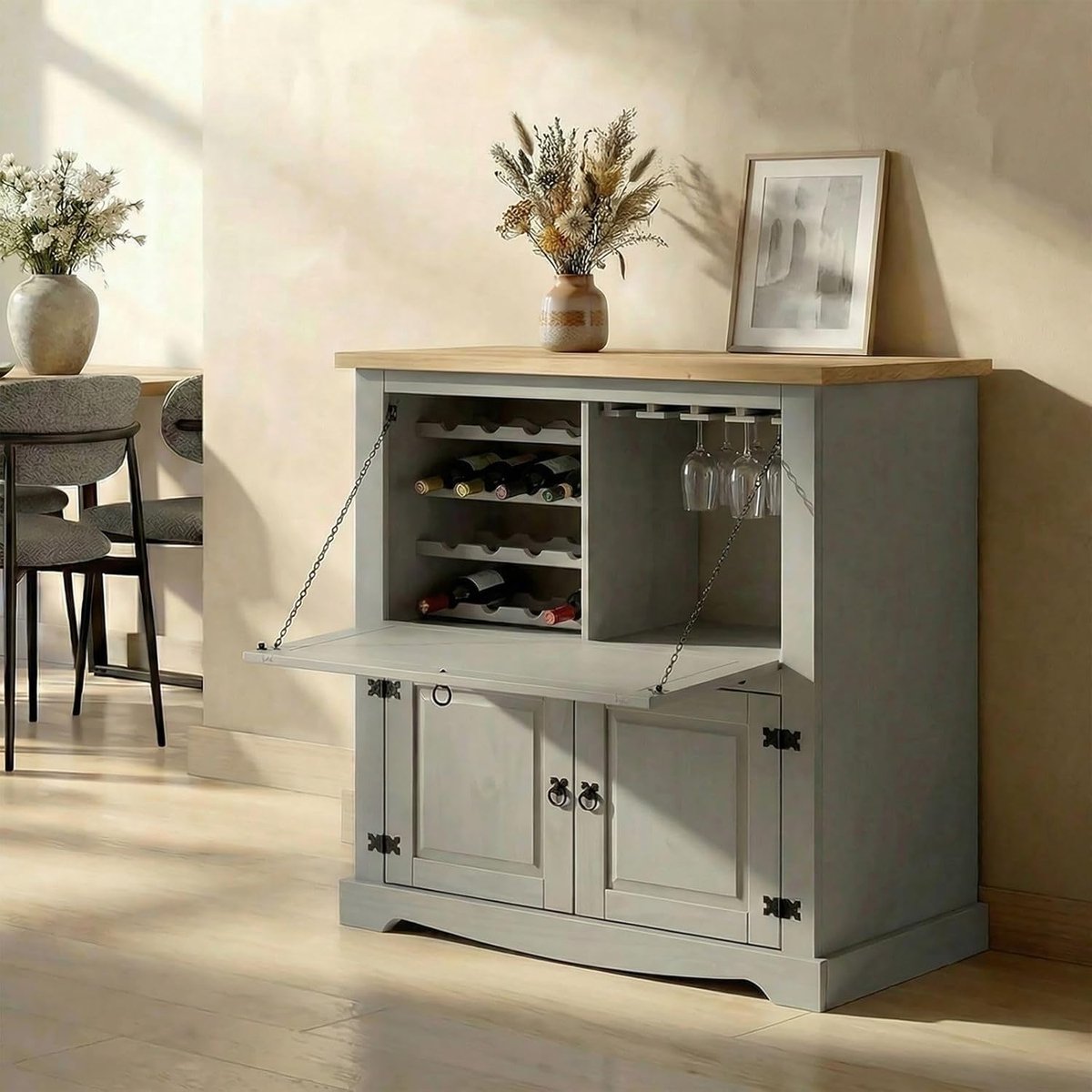 Barkast - Drankkast - Flessenrek - Wijnrek - Woonaccessoire