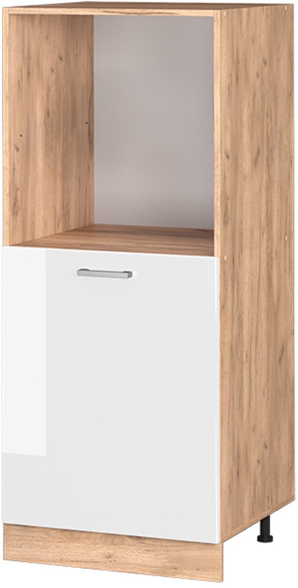 Vicco R-Line Ovenombouwkast – 60 cm Wit Hoogglans Wit Hoogglans/Goudkleurig Eiken