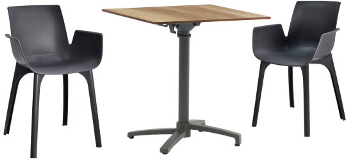 Sens-Line Table de jardin Julia HPL Table bistro 70x70cm - Couleur bois