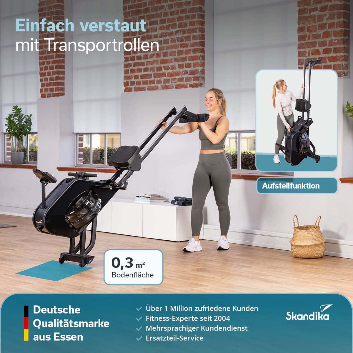 Skandika Nemo III Hybrid Roeimachine Zwart Water- en - afbeelding 3