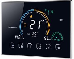 Programmeerbare WiFi Thermostaat voor CV-ketel met 4.8 Inch LCD Scherm - Spraakbesturing Alexa & Google Home