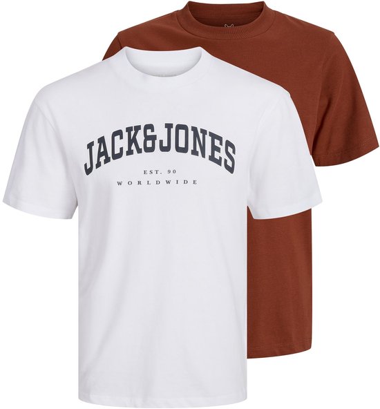 JACK&JONES - T-shirt universitaire JJECALEB SS col rond, lot de 2 - Garçons - T-shirts