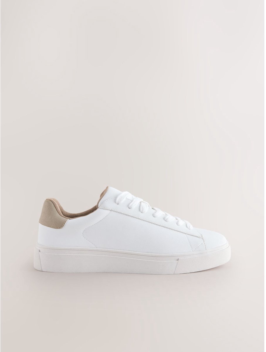 Next - Heren - Lange smart-casual sneakers - Wit