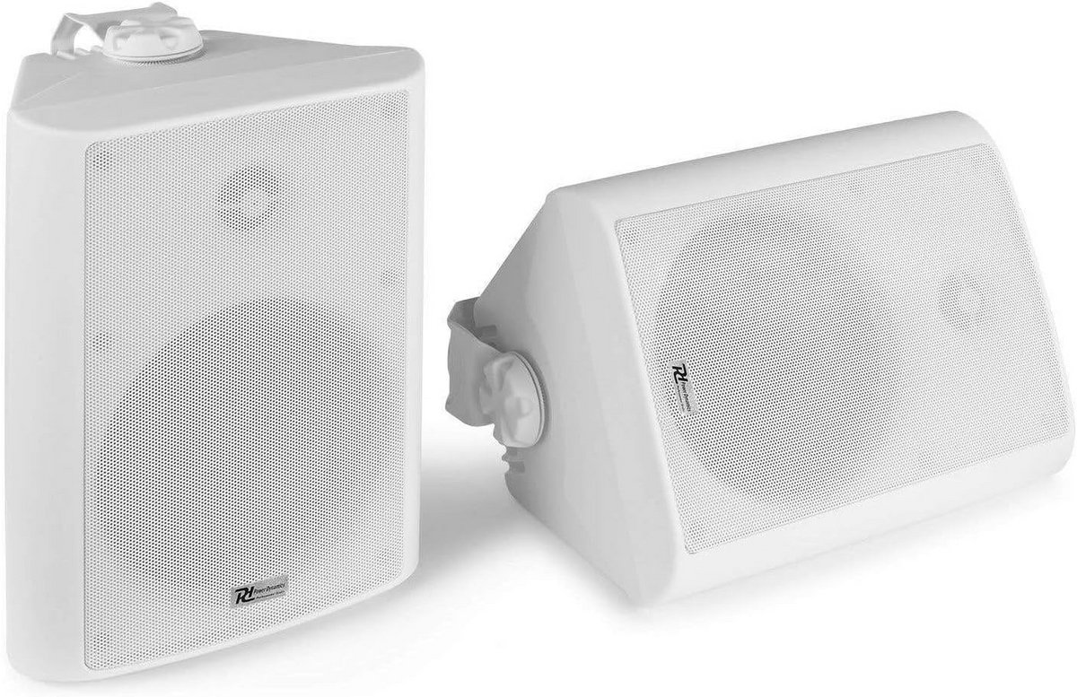 Set van 2 Waterdichte Buiten Inbouw Speakers Wit 100V & 8 Ohm 150W