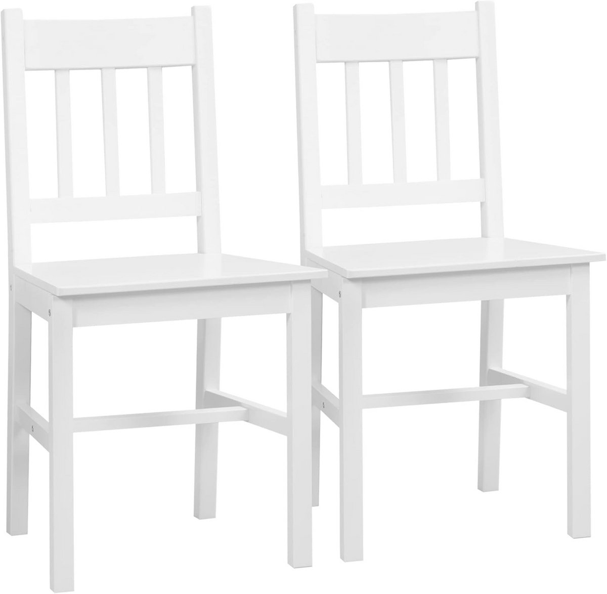 Set van 2 massief houten eetkamerstoelen met lattenrugleuning - Landelijke stijl