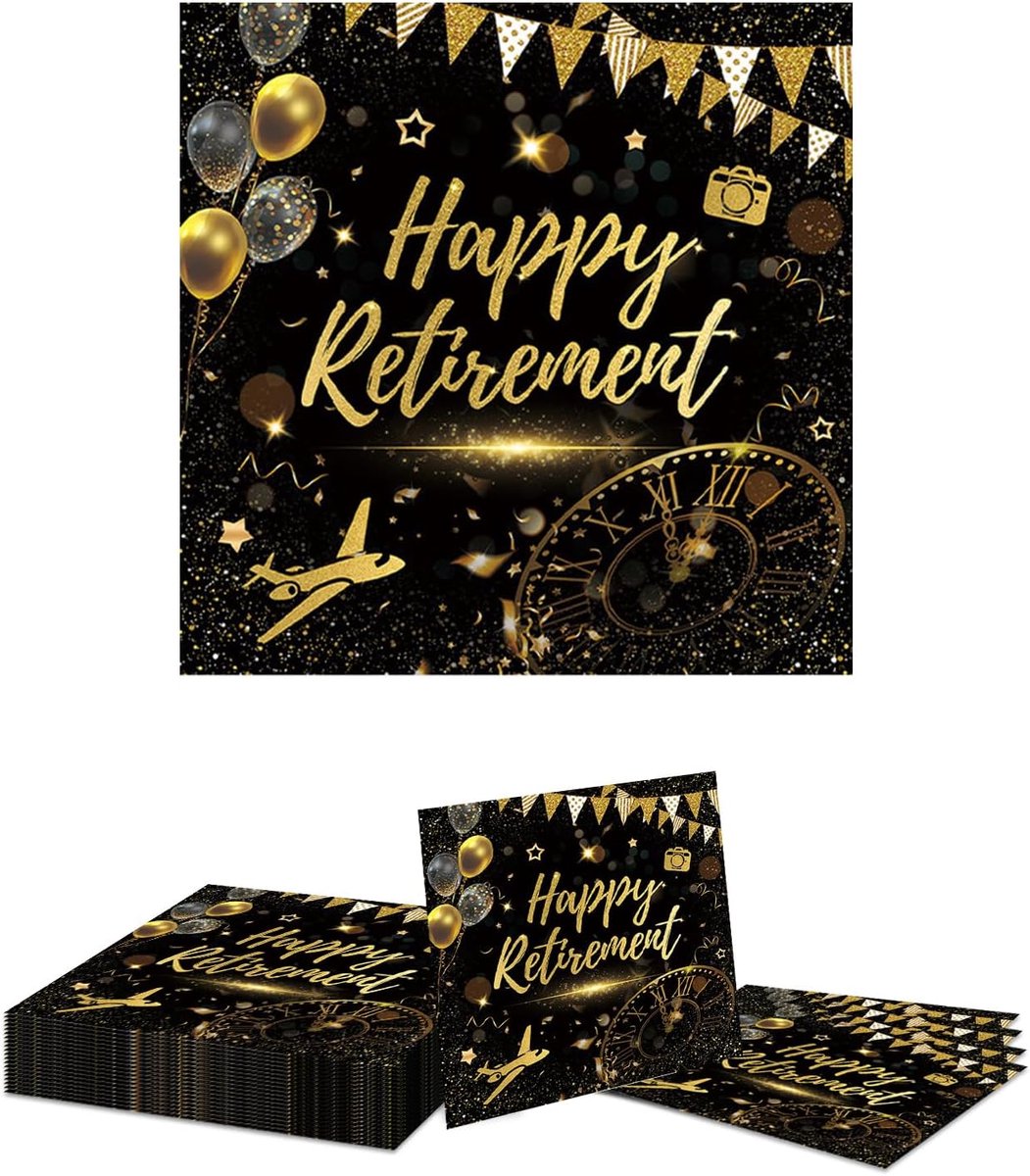 Decoratieve Servetten Pensioen Zwart Goud 20 Stuks voor Feestdecoratie