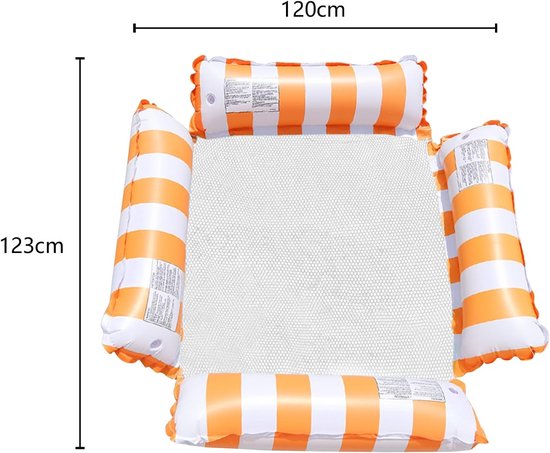 Opblaasbare Watermatras en Hangmat voor Zwembad - 4-in-1 Lounge Stoel — afbeelding 4