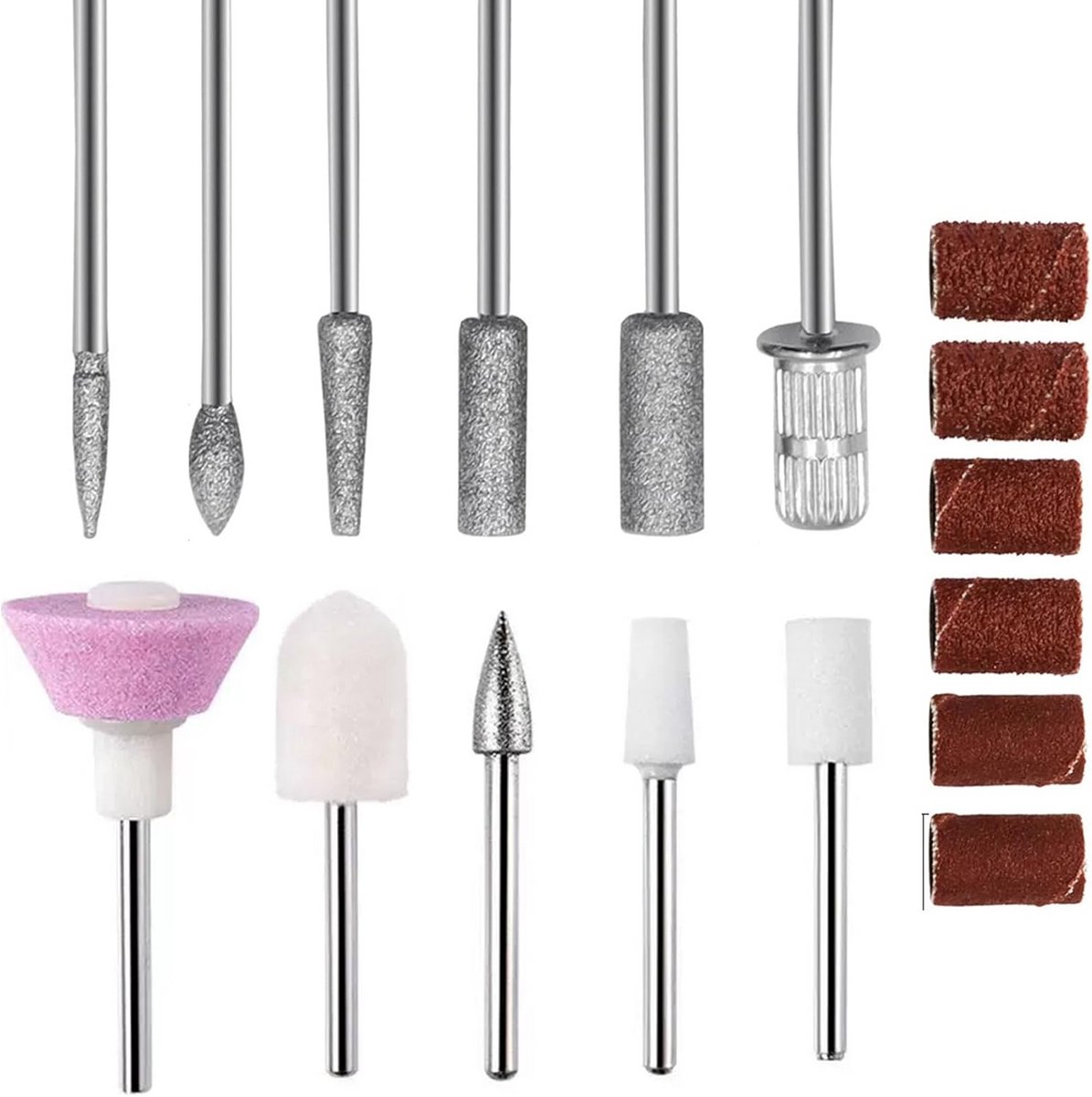 11-delige Nagelfrees Bits Set voor Manicure en Pedicure - Professionele Korund Opzetstukken