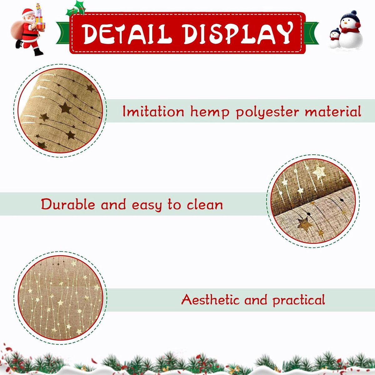 Kerst Tafelloper Decoratie Tafel Runner voor Eettafel Keuken Kerstmis