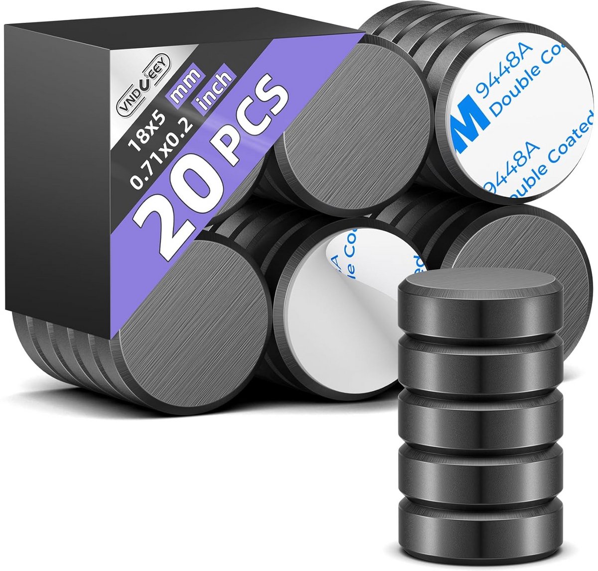 20x Zelfklevende Keramische Magneten Rond - Sterke Schijfmagneten voor Knutselen en Koelkast