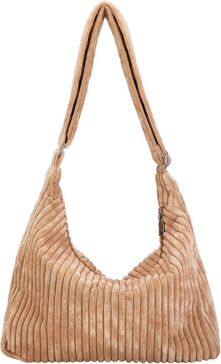 Dames Corduroy Hobo Tas: Verstelbare Schoudertas en Crossbody Tas voor Dagelijks Gebruik