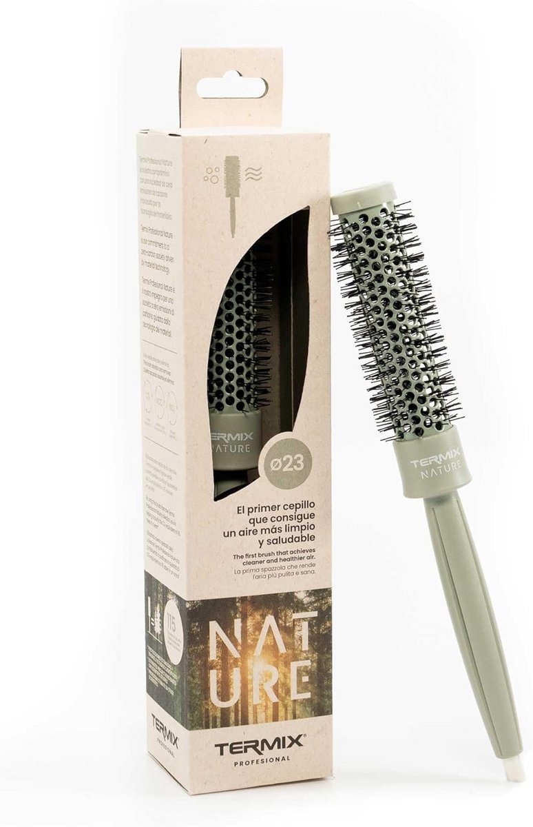 Professionele Ronde Houtkleurige F ormals{\"u}hnborstel voor Haarstyling