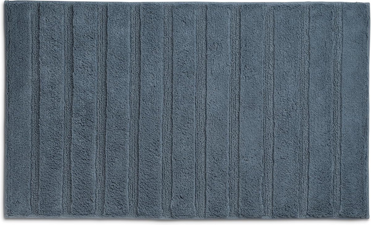 Zachte Katoenen Badmat Rookblauw 80x50 cm - Geschikt voor Vloerverwarming