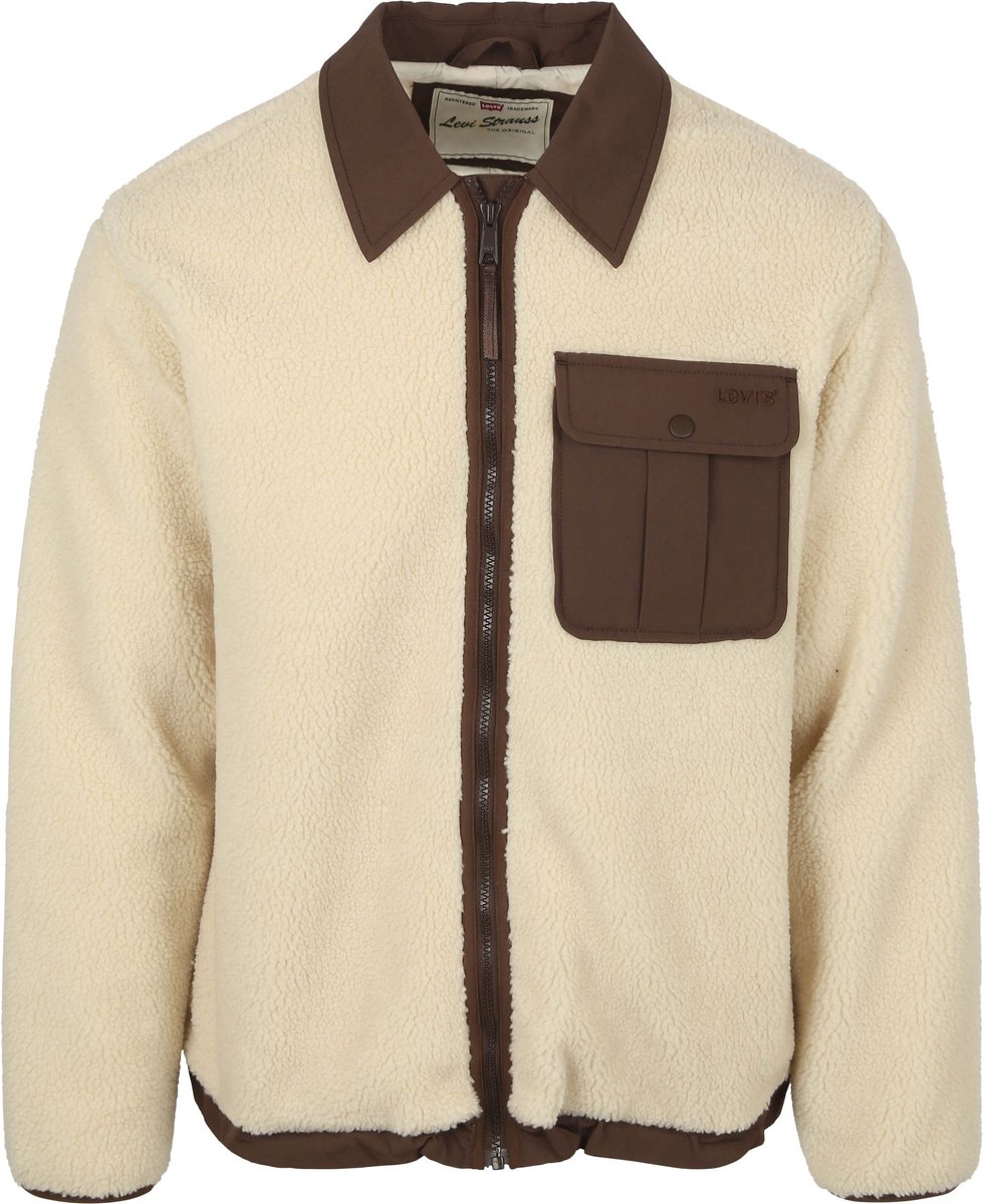 Levi’s Sherpa Jas Fleece Ecru – Heren Tussenjas Wit