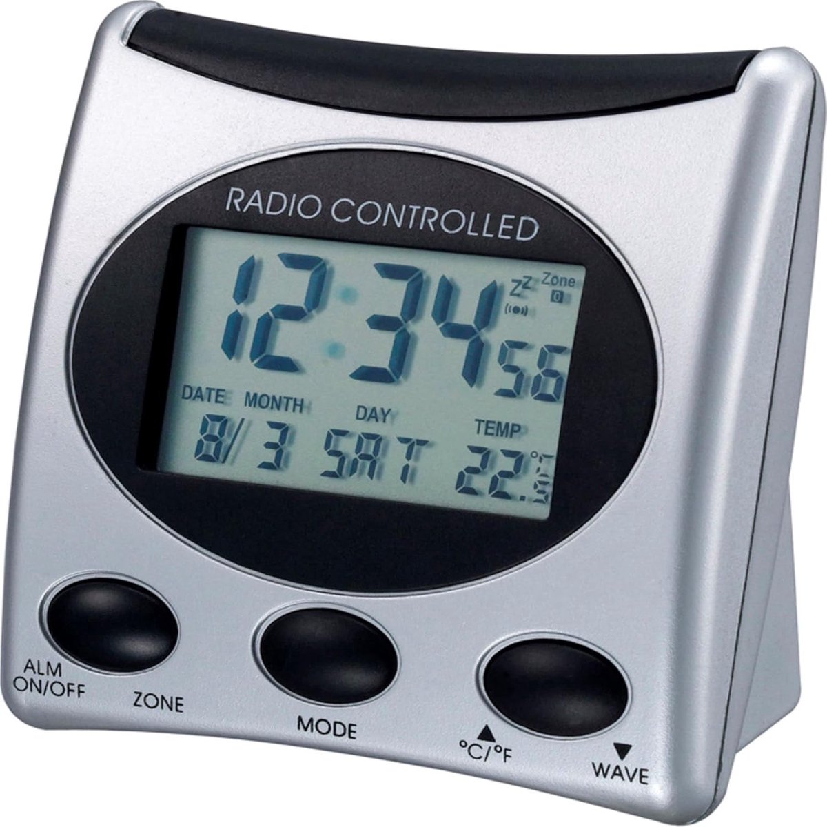 Digitale Radiowekker met Temperatuurweergave - Zwart/Zilver