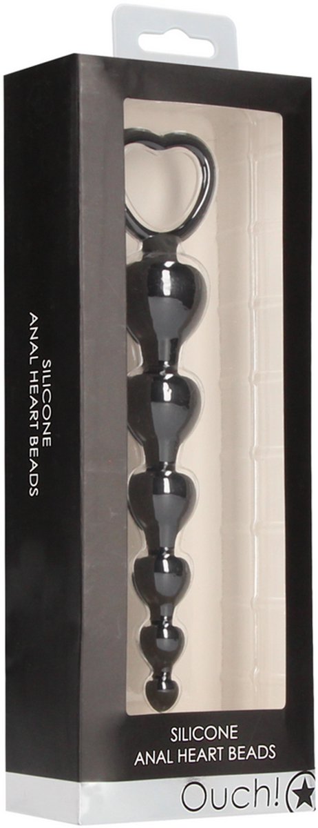 Anal Heart Beads - Black