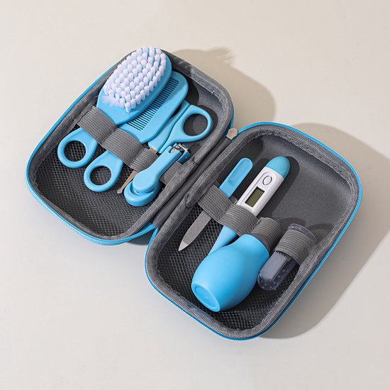 8-delige babyverzorgingsset, pasgeborenverzorgingsset (blauw), babygezondheidsset, haar-, nagel-, neus- en mondverzorging, babyverzorgingsset — afbeelding 2