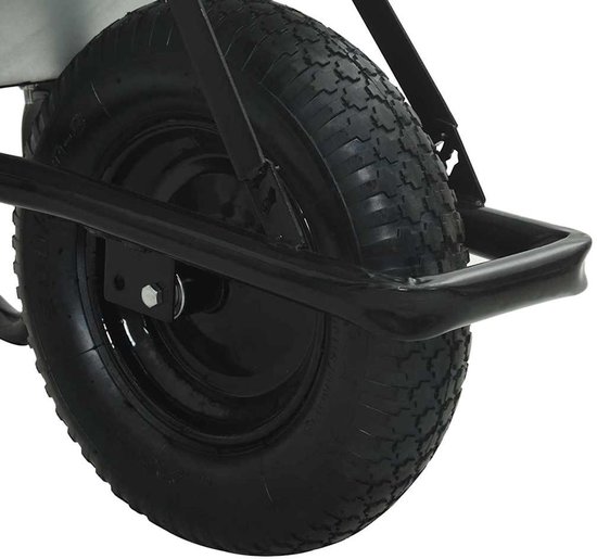 vidaXL - Kruiwagen - Zilver - en - Zwart - 80 - L - 120 - kg - Gegalvaniseerd - staal van VidaXL — afbeelding 3