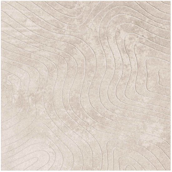 vidaXL - Tapis de sol - Carré - PALMERAS - Beige - 120 x 120 cm - Polyester