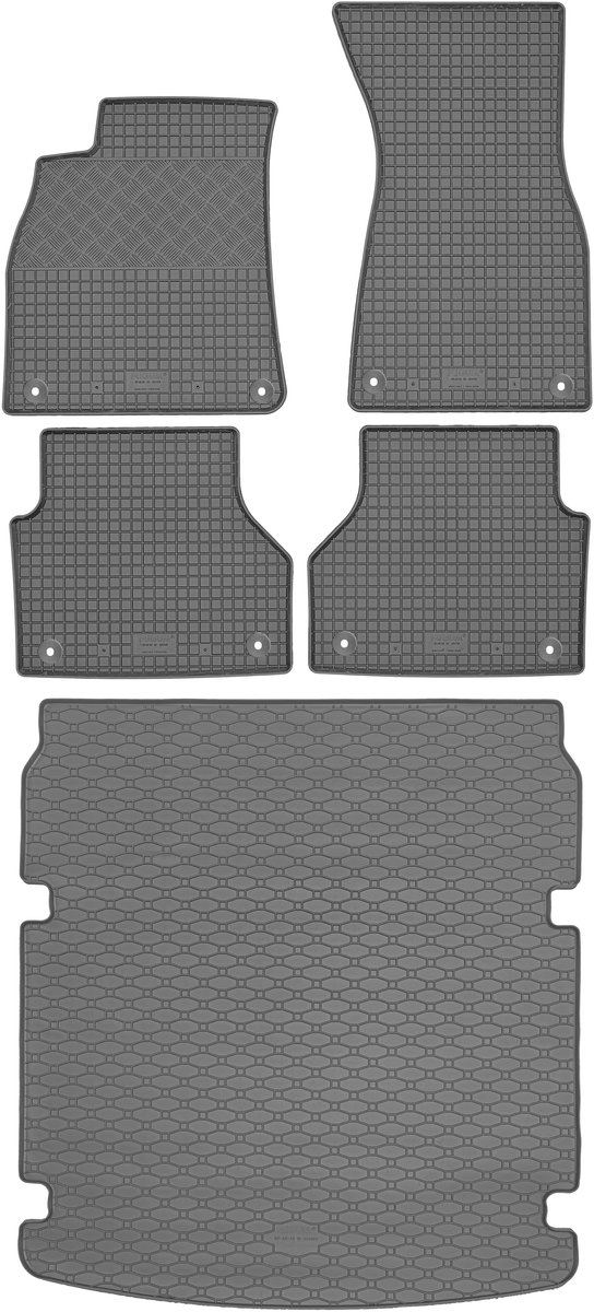 Max-Dywanik Rigum - Kofferbakmat + Vloermatten - Audi A7 C8 - Voor en Achter - Zwart