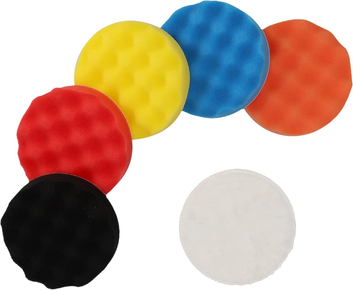 Polijstspons Set 150mm met 5 Wasbare Sponzen, Polijstkap en M14 Schroefopname