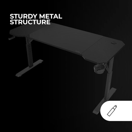 Ergonomisch Hoogte Verstelbaar Gaming Bureau 140x60cm met XXL Muismat en Kabelbeheer van Merkloos — afbeelding 2