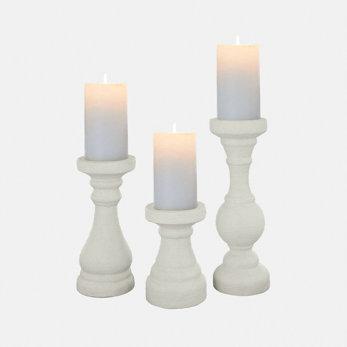 Loberon Kandelaar set van 3 Quenlivre wit