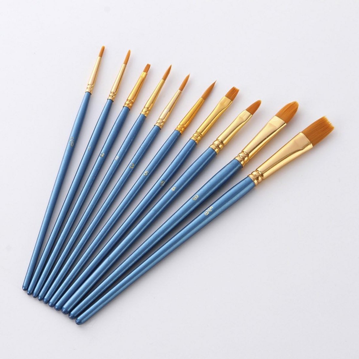 10-delige Professionele Verfkwastenset voor Acryl, Olieverf en Hobby
