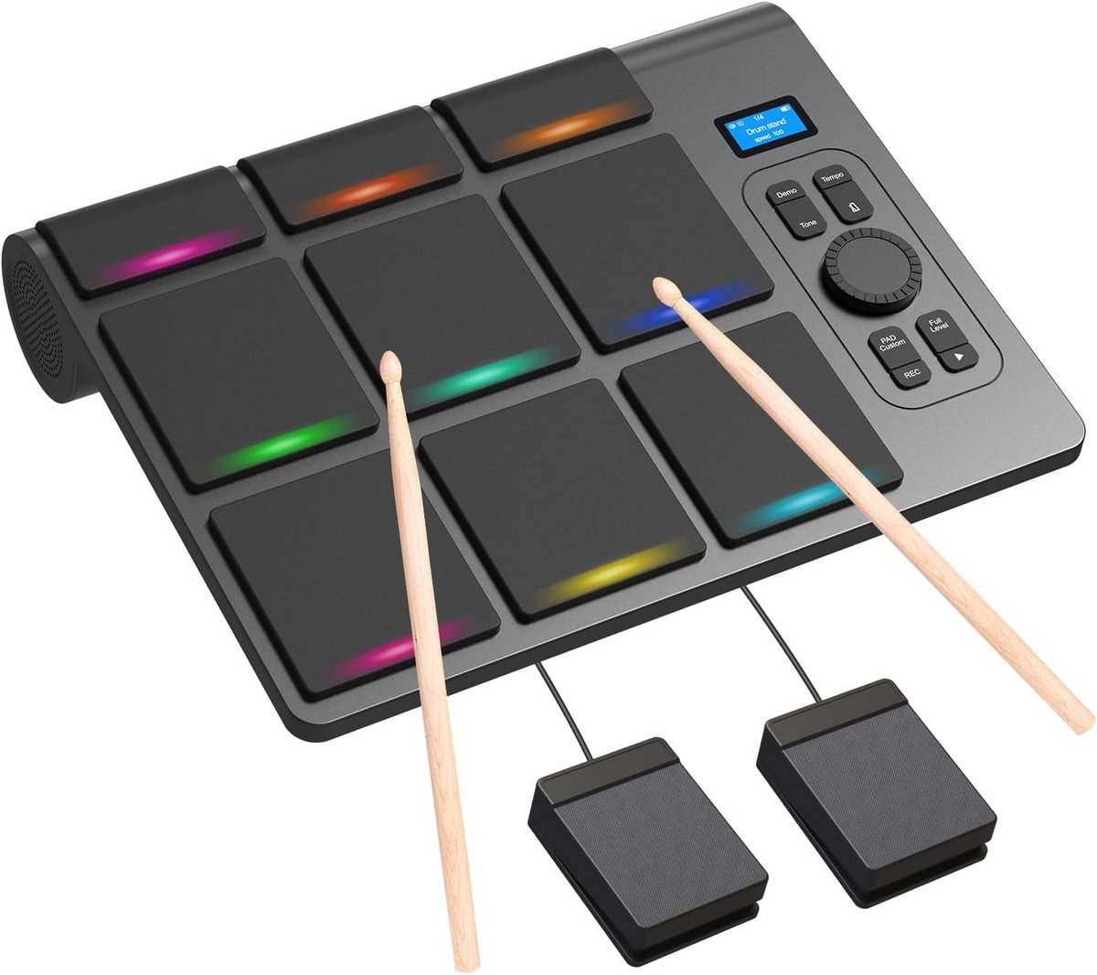 Elektronisch Drumstel Speelset met 9 Pads, Ingebouwde Speakers en Pedalen