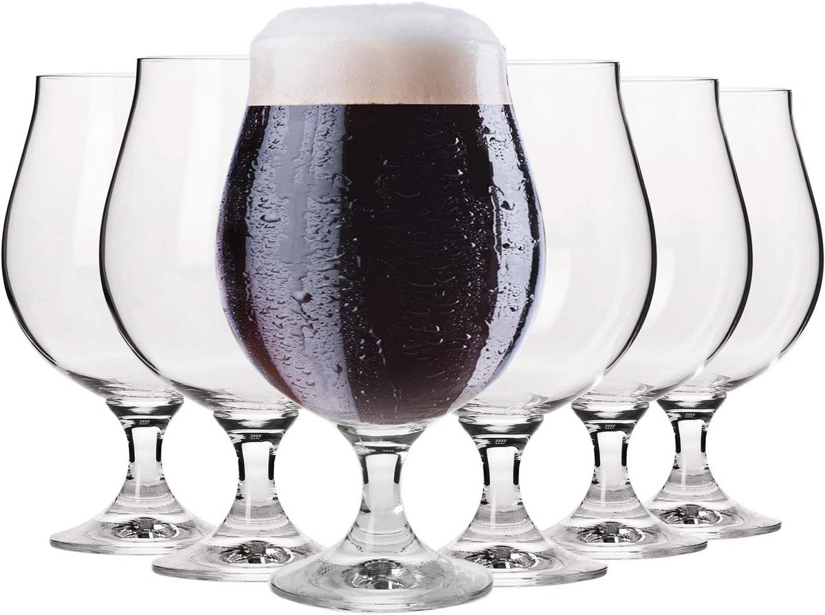 Set van 6 Bierglazen Stout 500 ml - Loodvrij Kristalglas - Vaatwasmachinebestendig