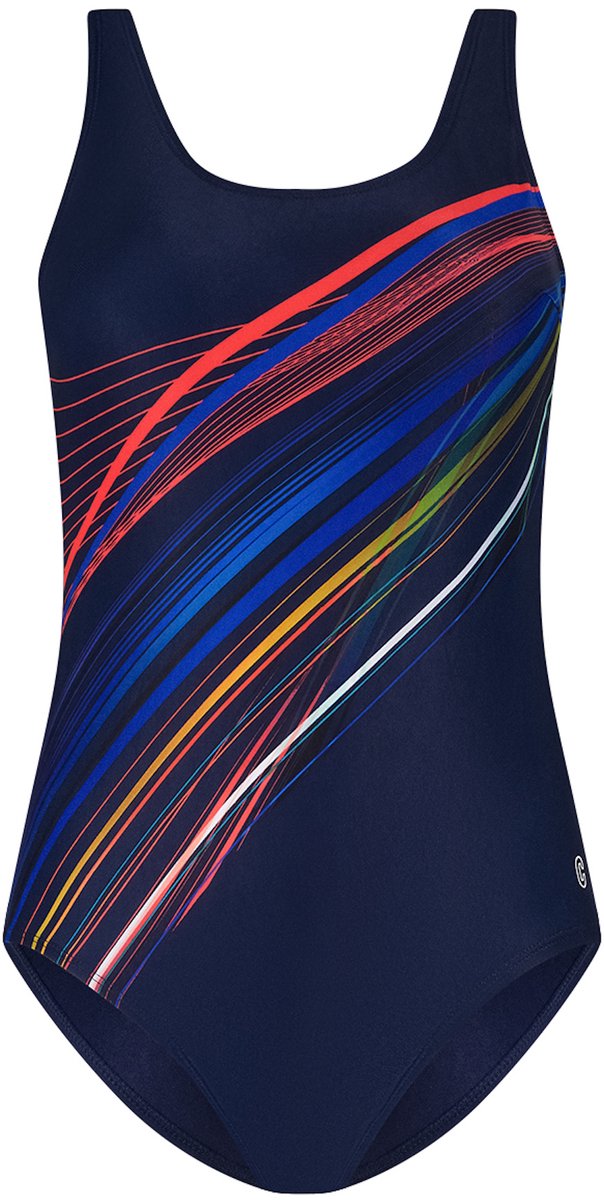 Ten Cate Dames Badpak Soft Cup Donkerblauw Multi Color