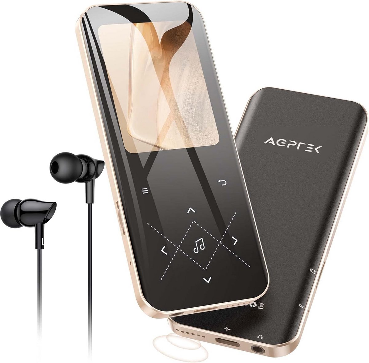 Draagbare MP3 Speler 32GB met Bluetooth 5.3, 2.4 Inch Kleurenscherm en FM Radio