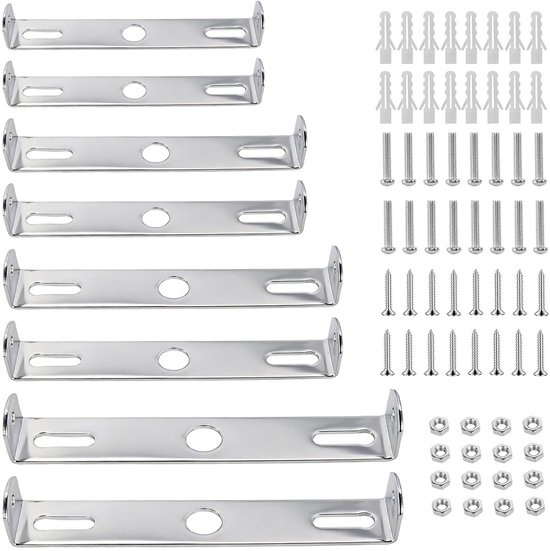 8x Plafondlamp Houder Set Verzinkt Ijzer Universeel 80-110mm Met Schroeven Plafondmontage