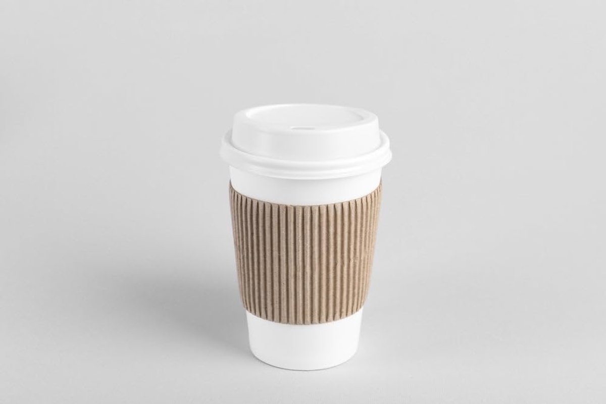 Witte Koffiebeker Deksel Set Ø 80 mm - 200 Stuks voor Papieren Bekers