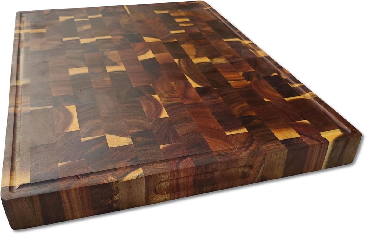 Extra Dikke Houten Snijplank en Serveerplank van Acaciahout met Sapgoot