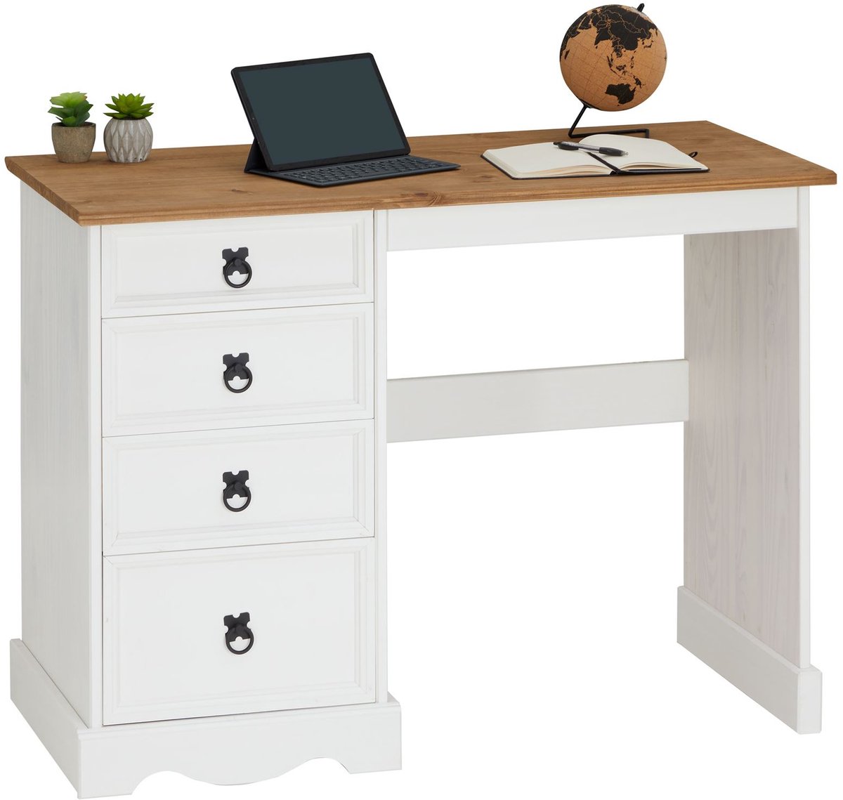 IDIMEX Mexico CAMPO-bureau van massief hout - wit