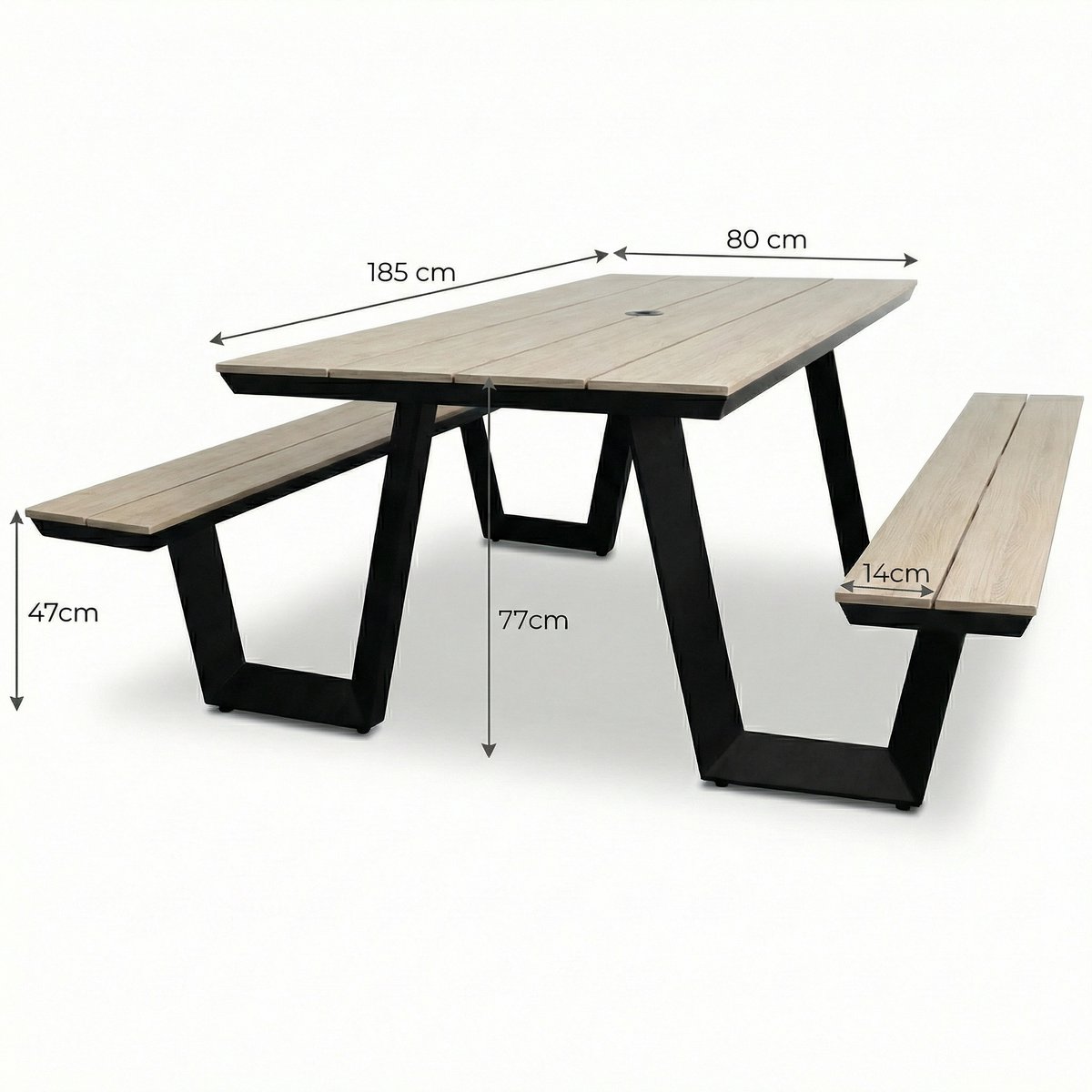 Coffee Bay Picknicktafel Wood: Polywood + Aluminium, 6-8 personen thumbnail 7