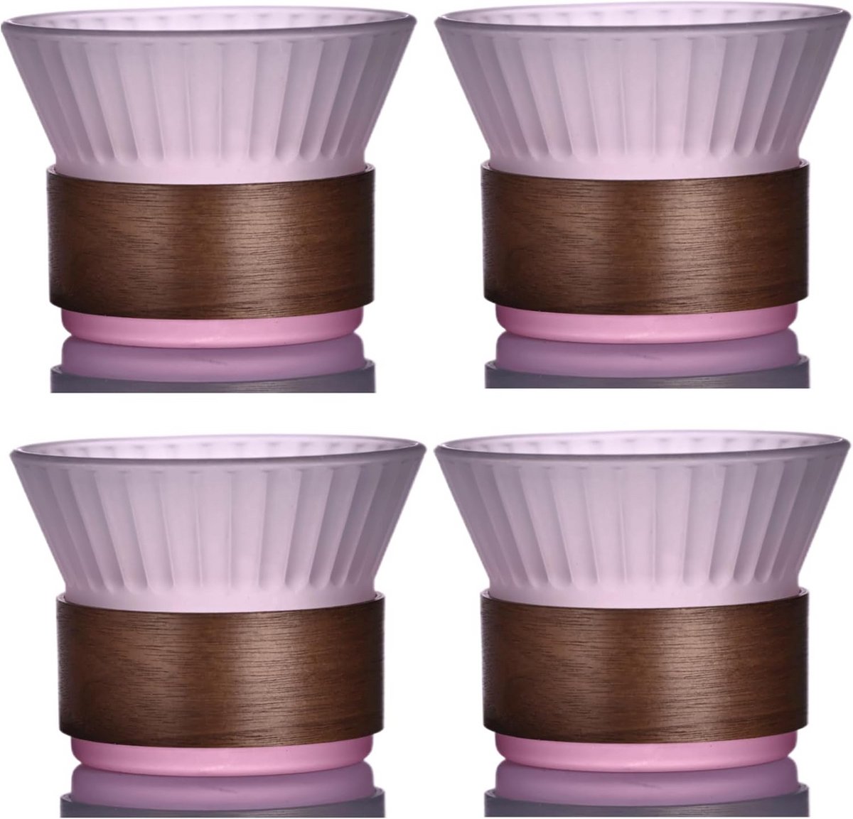 Set van 4 Kleurrijke Glazen 220 ml voor Cappuccino, Matcha en Warme Dranken