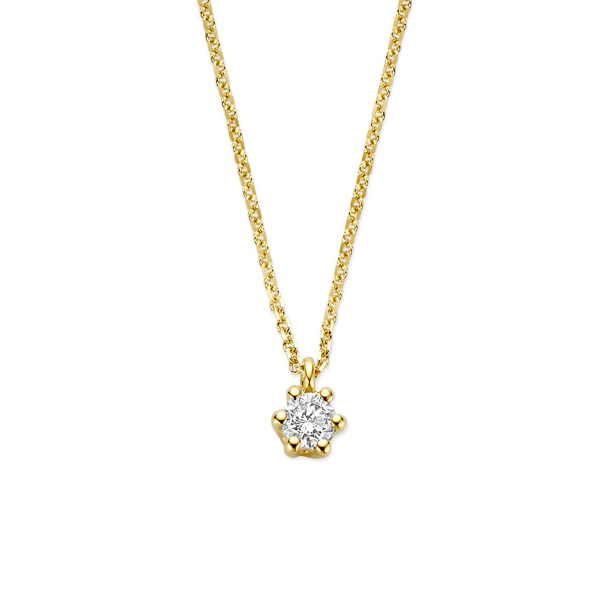 Collier lab grown diamant 0.10ct g vs 40 - 42 - 44 cm