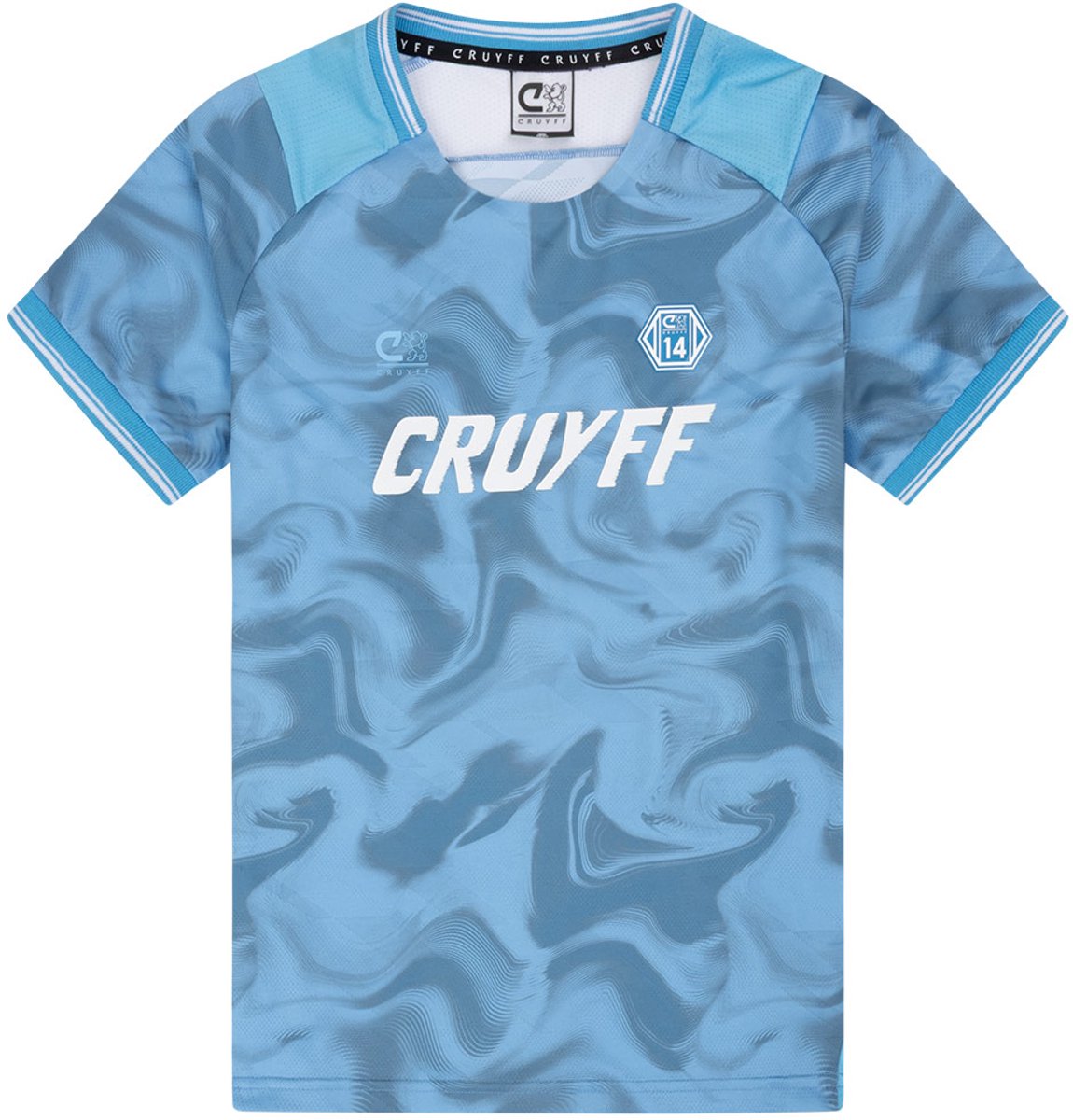 Cruyff- T-shirt - Sportshirt - Donkerblauw - Voetbal - Maat 164