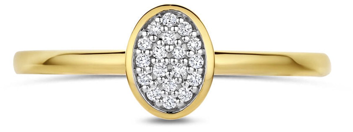14K geelgouden ring diamant 0.06ct h si - 4035550
