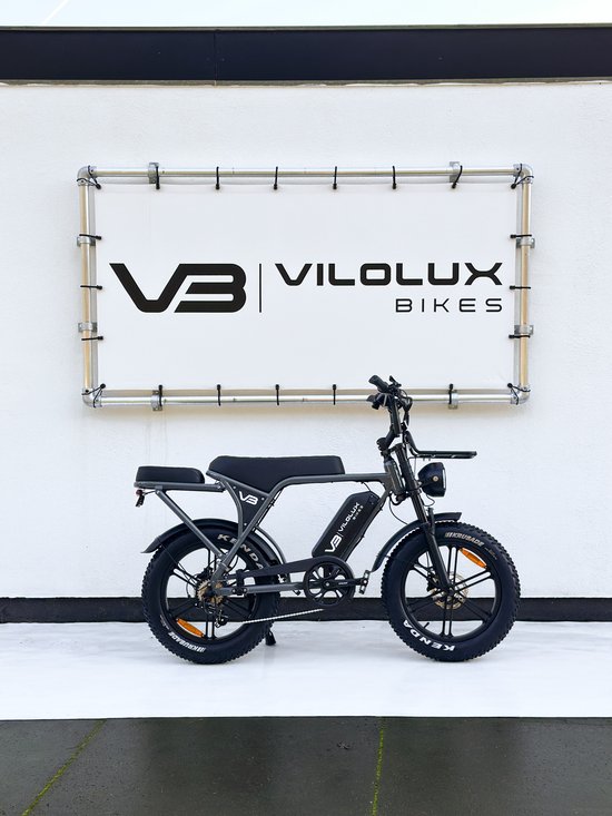 Vilolux® Fatbike electrisch - Fatbike C80 - GREY - Legaal - Achterzit - Voorrek - Rijklaar geleverd - Niet opvoerbare fatbike - 2 Jaar garantie - Hydraulische remmen - Alarm - Telefoontasje - NFC Key Full Color LCD Display van Merkloos — afbeelding 2