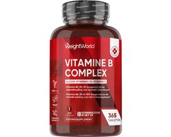 WeightWorld Vitamine B Complex - Alle 8 belangrijke B-vitamines - 365 vegan tabletten voor 1 jaar voorraad